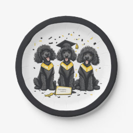 Abschluss Standard Poodle Hunde Pappteller