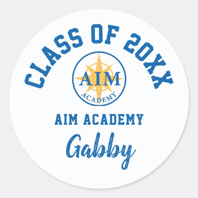 Abschluss Stickers Aim Academy, Custom (Vorderseite)