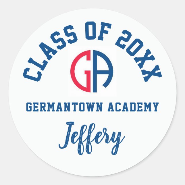 Abschluss Stickers Germantown Academy, Custom (Vorderseite)