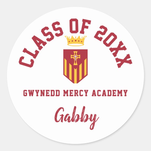 Abschluss Stickers Gwynedd Mercy Academy, Custom (Vorderseite)