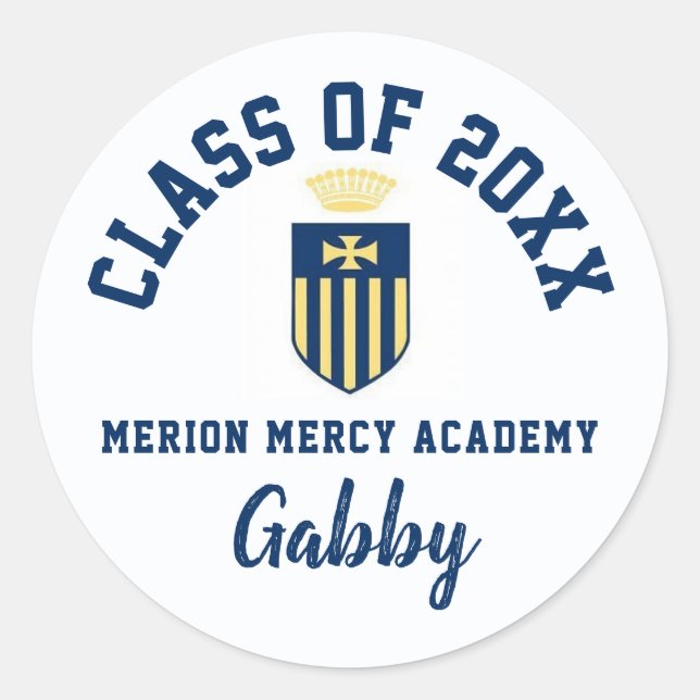 Abschluss Stickers Merion Mercy Academy, Custom (Vorderseite)