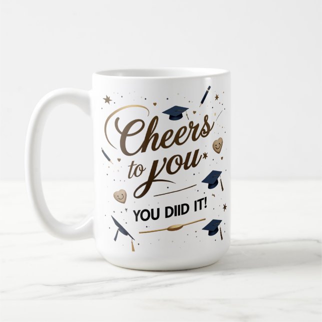 Abschluss Tasse - Elegantes Gold Cap (Links)