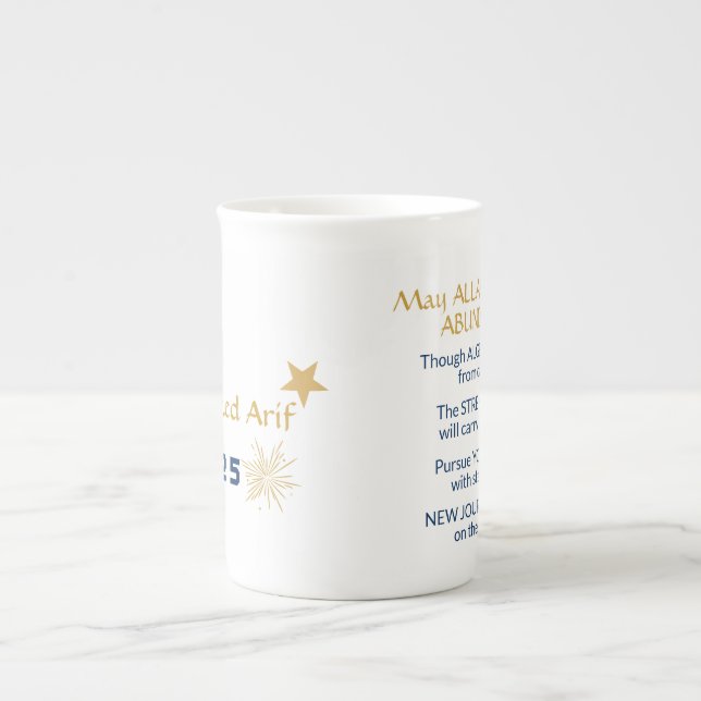 Abschluss-Tasse mit Meldung Prozellantasse (Vorderseite)