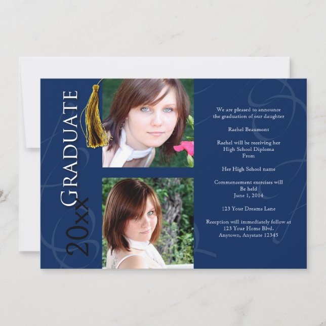 Abschluss Tassel in Blauer Ankündigung (Vorderseite)