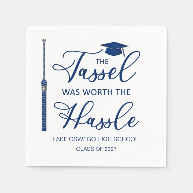 Abschluss Tassel war es wert, die Hassle Napkins Serviette (Vorderseite)