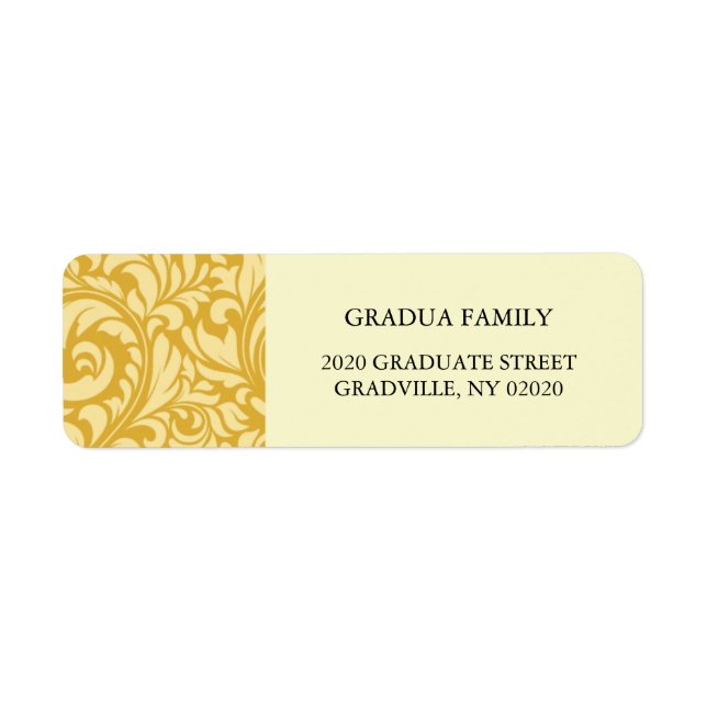 Abschluss Template Golden Yellow Formal Label (Vorne)