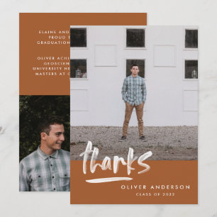 Abschluss terracotta Drehbuch 3 Foto vielen Dank Einladung