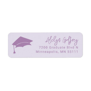 Abschluss Thema Grad Cap Doodle Lila