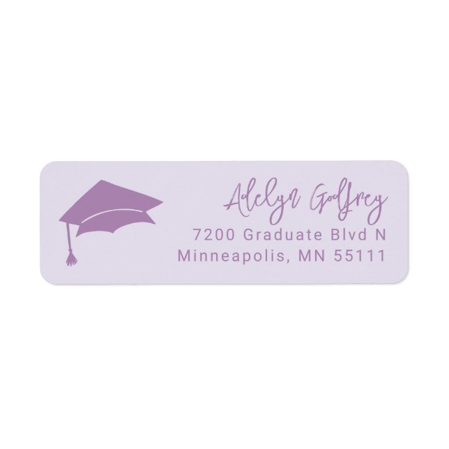 Abschluss Thema Grad Cap Doodle Lila (Vorne)