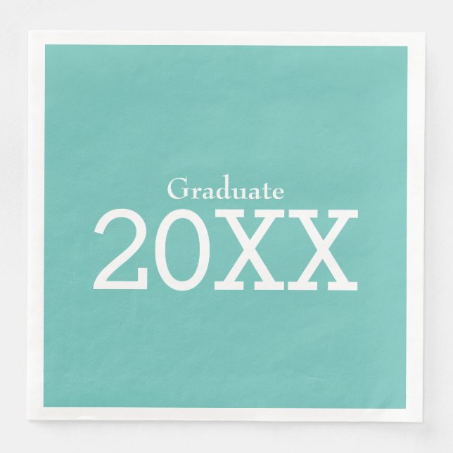 Abschluss Theme Aqua Paper Napkin Serviette (Vorderseite)