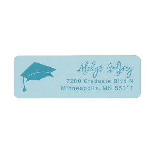 Abschluss Theme Grad Cap Doodle Blue