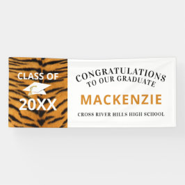 Abschluss Tigers Mascot Klasse Orange und Schwarz Banner