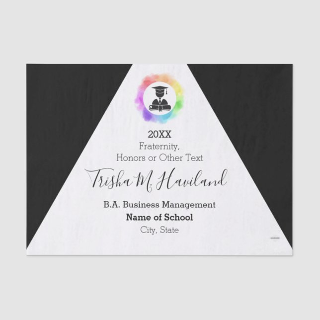 Abschluss Tissue Paper Black and White HAMbyWG Seidenpapier (Vorderseite)