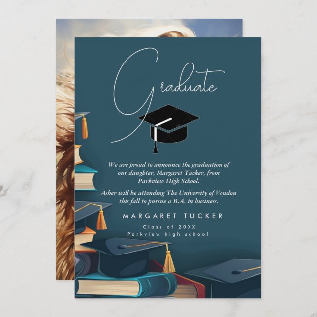 Abschluss Tochter I Cap Ankündigung (Vorne/Hinten)