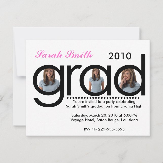 Abschluss (Top 10 Ansichten) Einladung (Vorderseite)