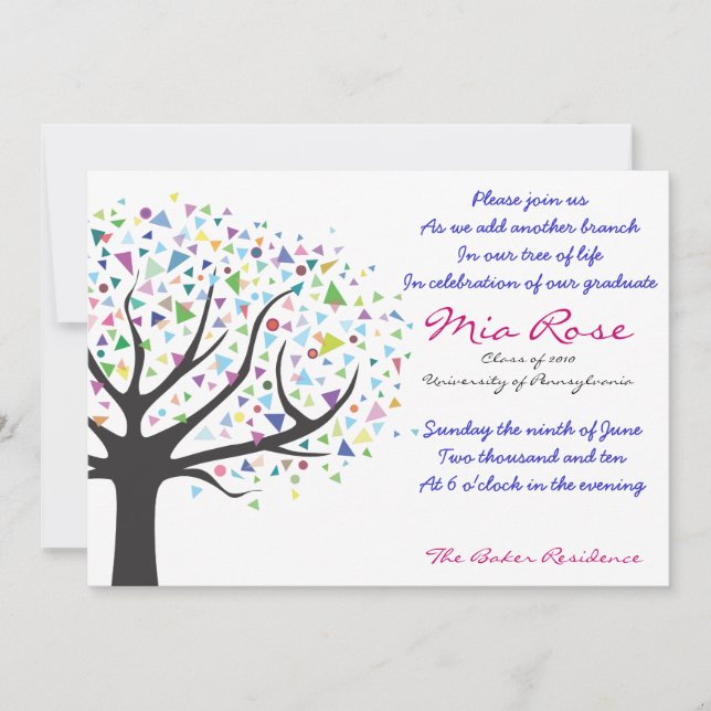 Abschluss Tree of Life Invitation Class of 2010 Einladung (Vorderseite)
