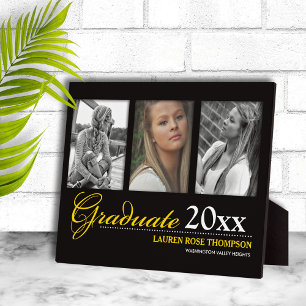 Abschluss-Trio-Foto-Collage-Andenken Fotoplatte