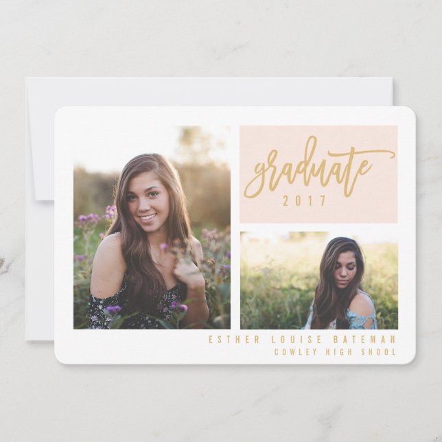 ABSCHLUSS TWIN FOTO MIT ARBEITSFOTOGRAFIEN ANKÜNDIGUNG (Vorderseite)