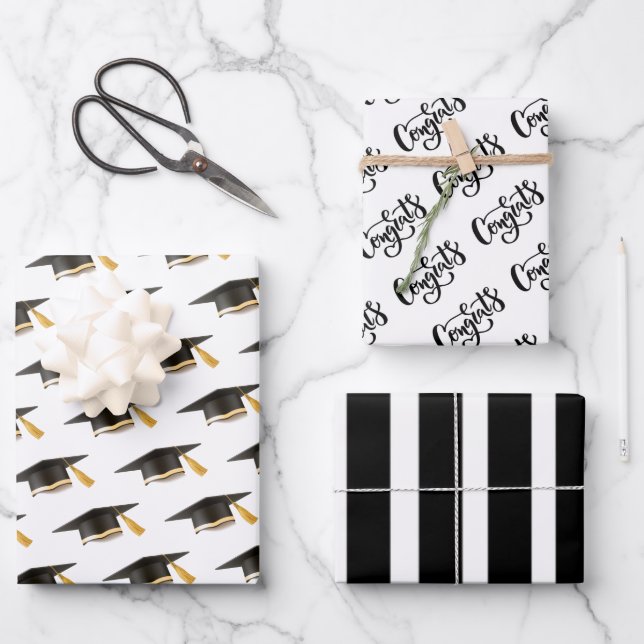Abschluss-Umschlagpapier Geschenkpapier Set (Vorderseite)