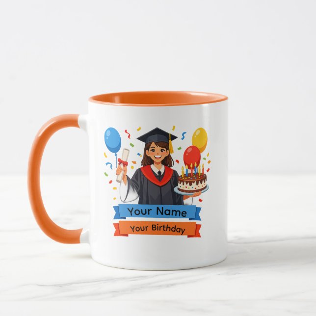 Abschluss- und Geburtstagsbrauch Name Tasse (Links)