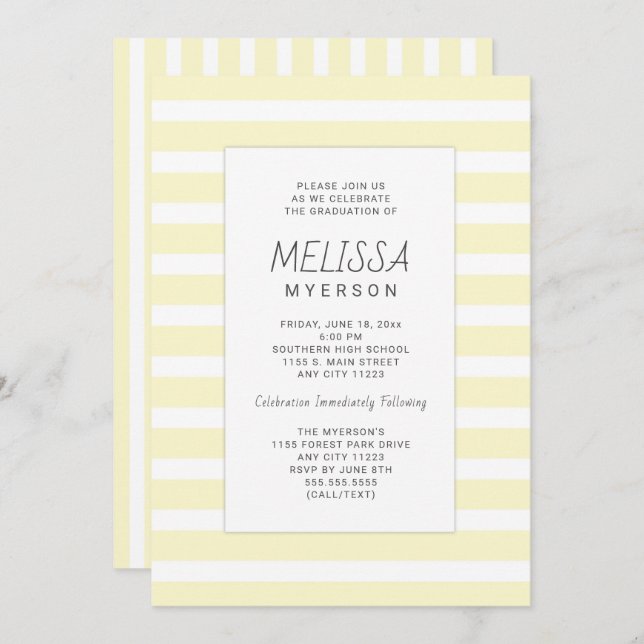 Abschluss und/oder Party Einladungen (Vorne/Hinten)