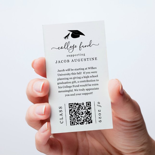 Abschluss Uni Fondskarte mit QR-Code einfügen Visitenkarte (Von Creator hochgeladen)
