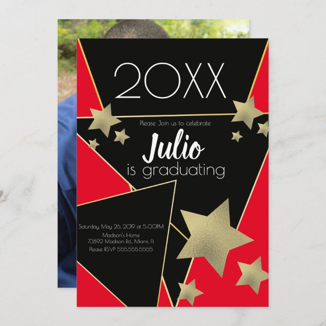 Abschluss Uni Highschool Celebration Foto I Einladung (Vorne/Hinten)