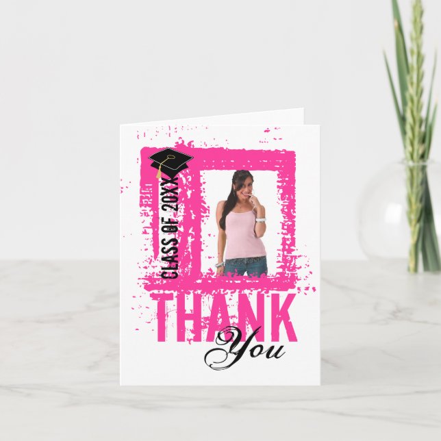 Abschluss Vielen Dank, dass die Karte Foto Pink hi (Vorderseite)