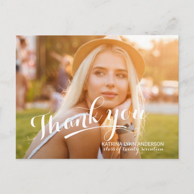 Abschluss Vielen Dank, dass Sie ein handgeschriebe Postkarte (Vorderseite)