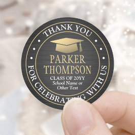 Abschluss Vielen Dank, dass Sie Schwarzes Gold und Runder Aufkleber