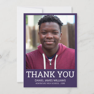 Abschluss Vielen Dank, einfaches Foto Lila Dankeskarte