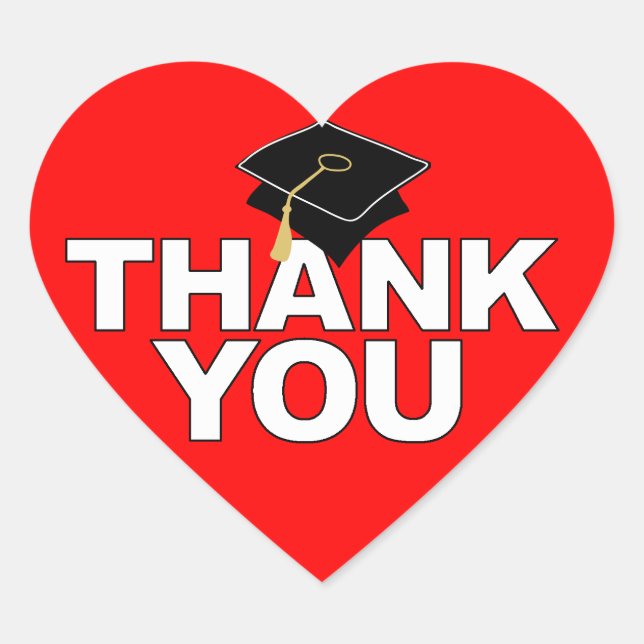 Abschluss Vielen Dank Herzsticker-Cap Herz-Aufkleber (Vorderseite)