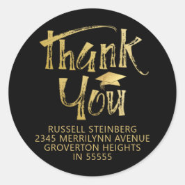 Abschluss Vielen Dank Imitats Gold Pinselspitze Ca Runder Aufkleber