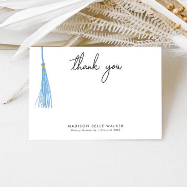 Abschluss Vielen Dank, Light Blue Tassel Dankeskarte (Von Creator hochgeladen)