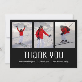 Abschluss Vielen Dank, Modernes 3 Foto Schwarz-wei Ankündigung