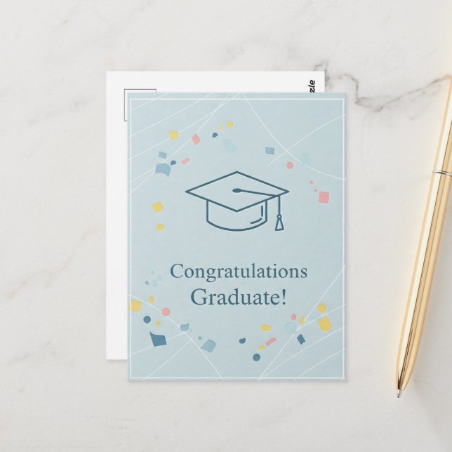 Abschluss Vielen Dank, Postkarte (Vorderseite/Rückseite Beispiel)