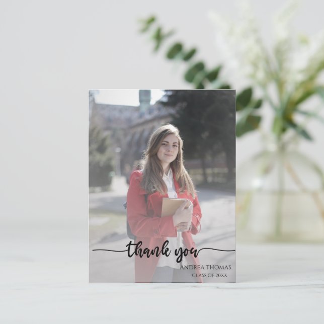 Abschluss Vielen Dank Postkarte (Stehend Vorderseite)