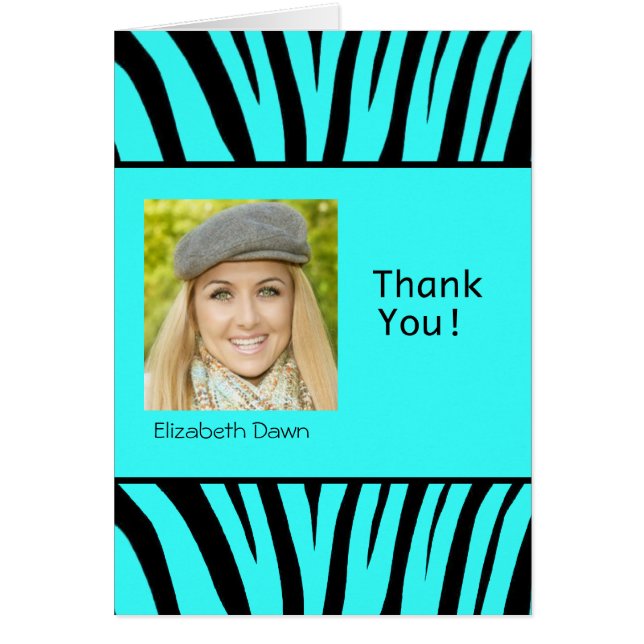 Abschluss Vielen Dank, Zebra Fotokarte (Vorne)