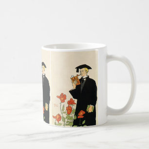 Abschluss Vintage, Absolvent liest ein Buch Tasse