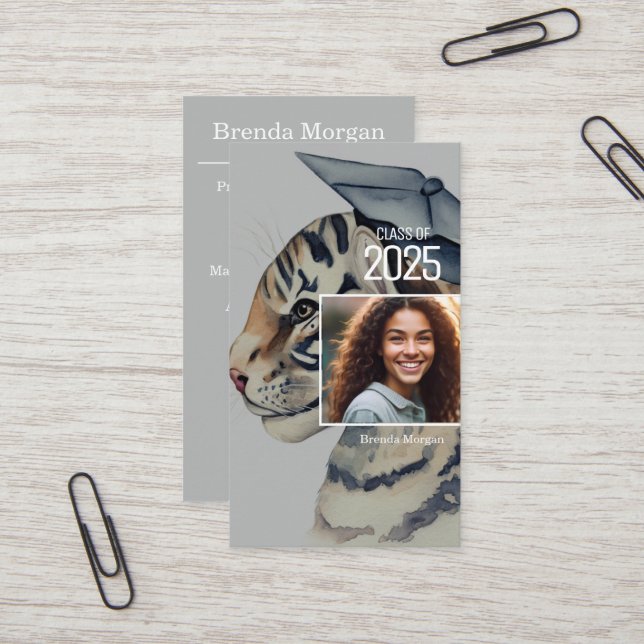 Abschluss-Visitenkarte Visitenkarte (Vorderseite/Rückseite Beispiel)