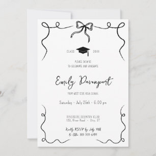 Abschluss von Hand gezogenes Foto Einladung