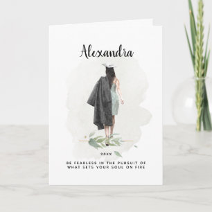 Abschluss WasserfarbenGirl Foliage Inspiration Karte