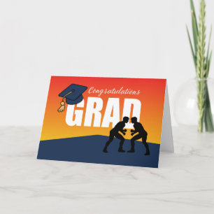 Abschluss Wrestling Athlete Glückwunsch Grad Karte