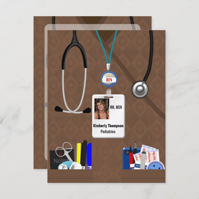 Abschluss zur Krankenpflege Einladung in Browns (Vorne/Hinten)