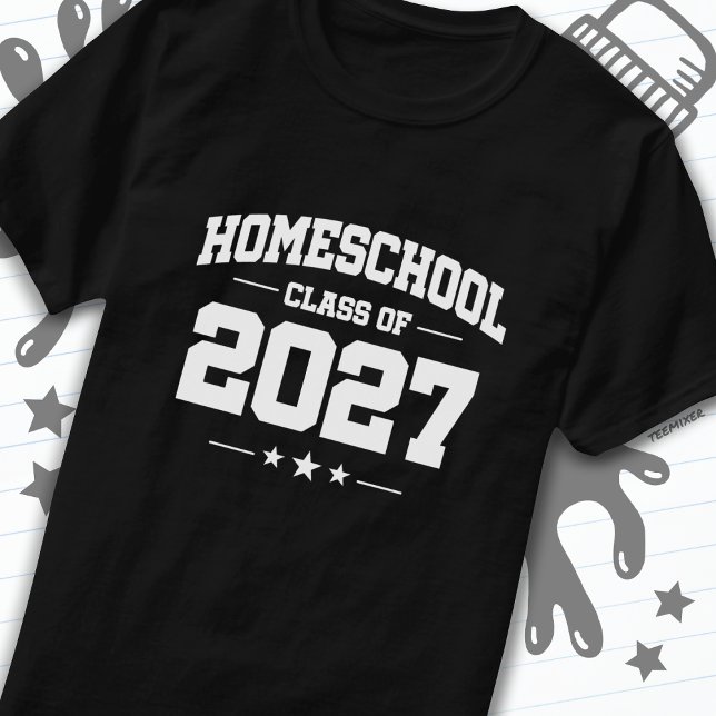 Abschluss Zurück zur Zuhause School 2027 T-Shirt (Von Creator hochgeladen)
