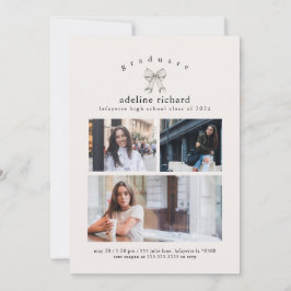 Abschlussankündigung mit Coquette-Schleife Einladung