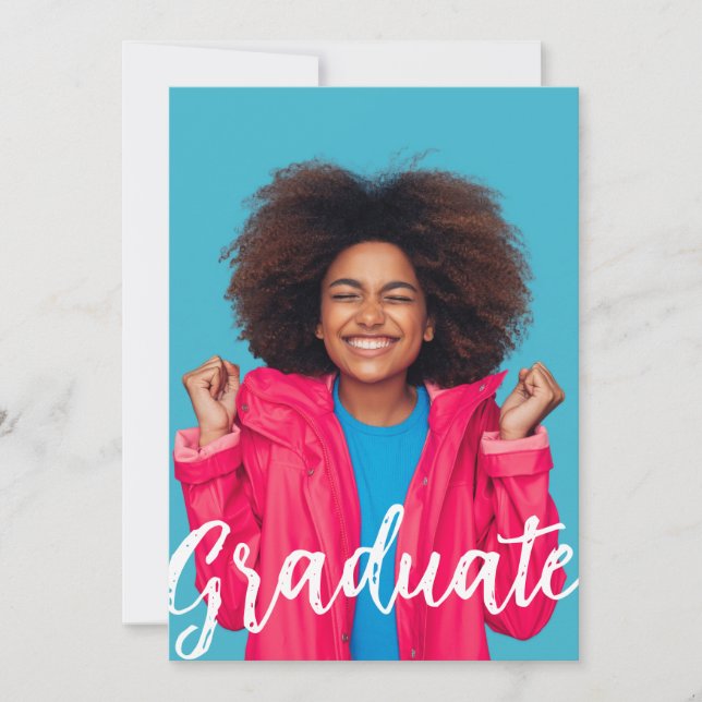 Abschlussankündigungs-Foto-Flat-Card (Vorderseite)