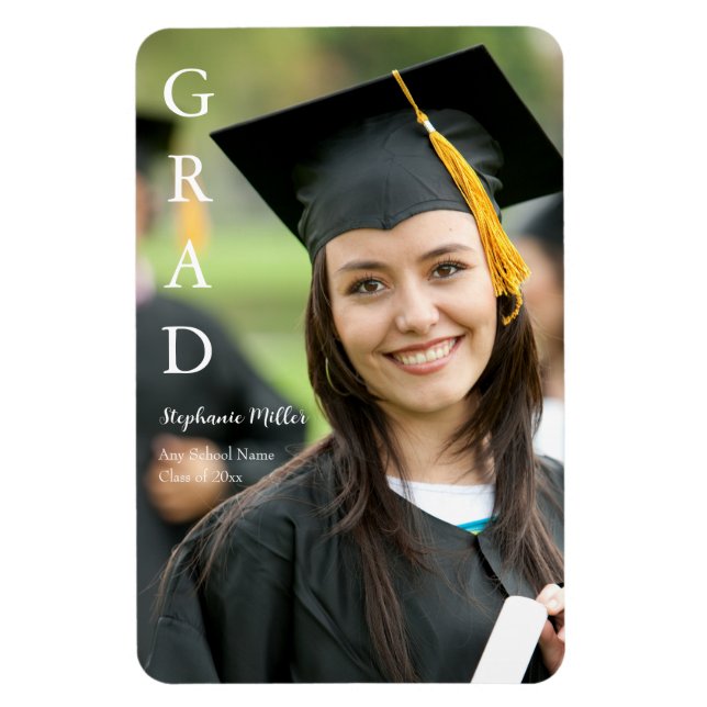 Abschlussanzeige Anpassbarer Name Schule Magnet (Vertikal)