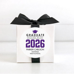 Abschlussaufkleber der Purple Class 2026 Runder Aufkleber