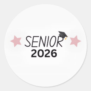 Abschlussaufkleber Senior 2026 für die Abschlusskl Runder Aufkleber